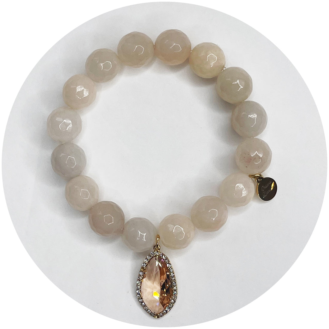 Peach Aventurine with Pavé Peach Crystal Point Pendant