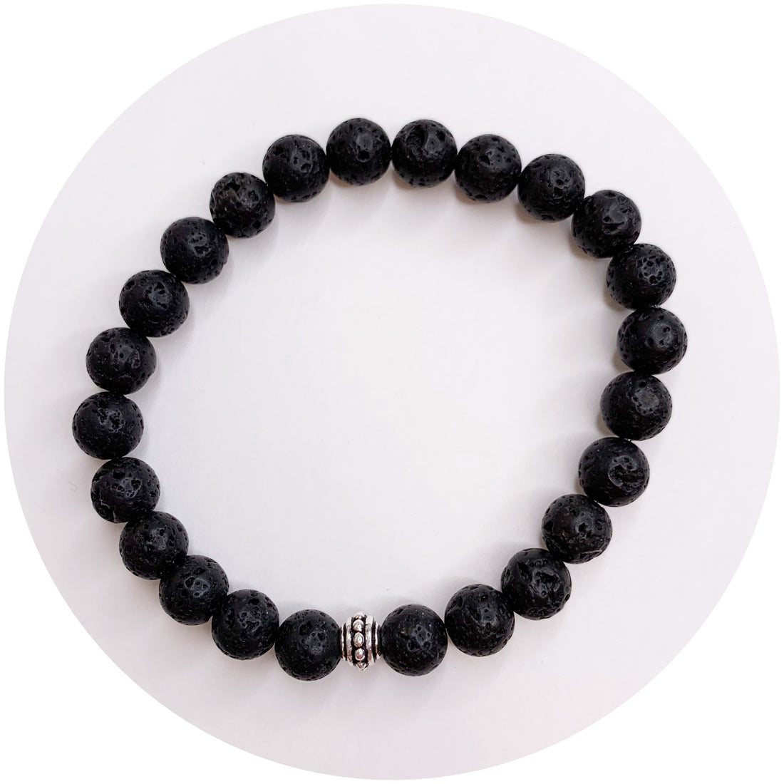 Mens Black Lava with Antique Silver Accent - Oriana Lamarca LLC