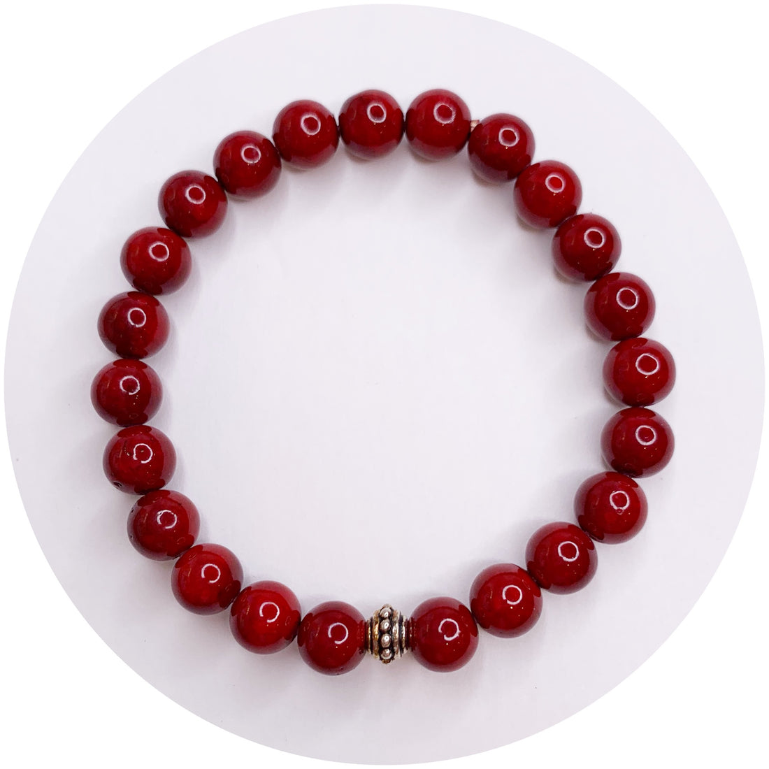 Mens Red Riverstone with Antique Silver Accent - Oriana Lamarca LLC