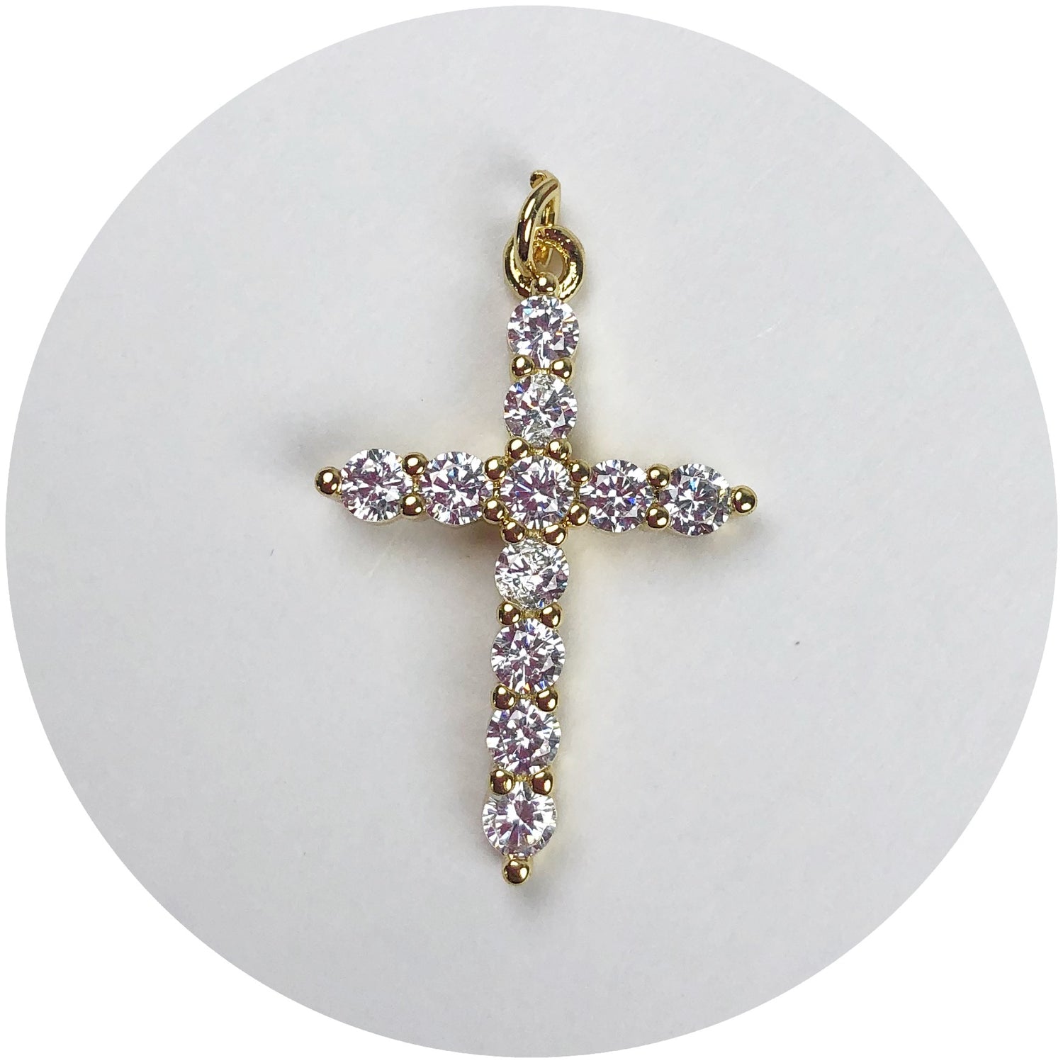Pave Straight Cross Pendant