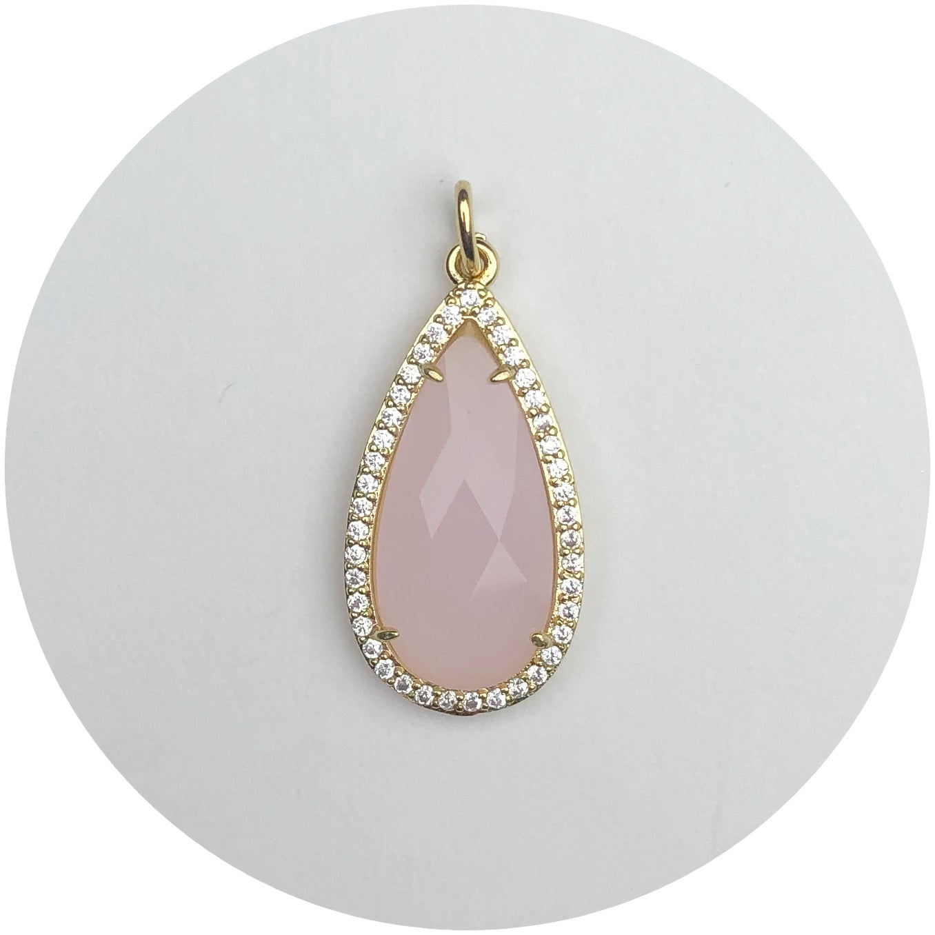 Pavé Pink Crystal Point Pendant