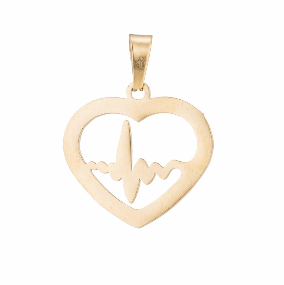 Gold Heartbeat Heart Pendant