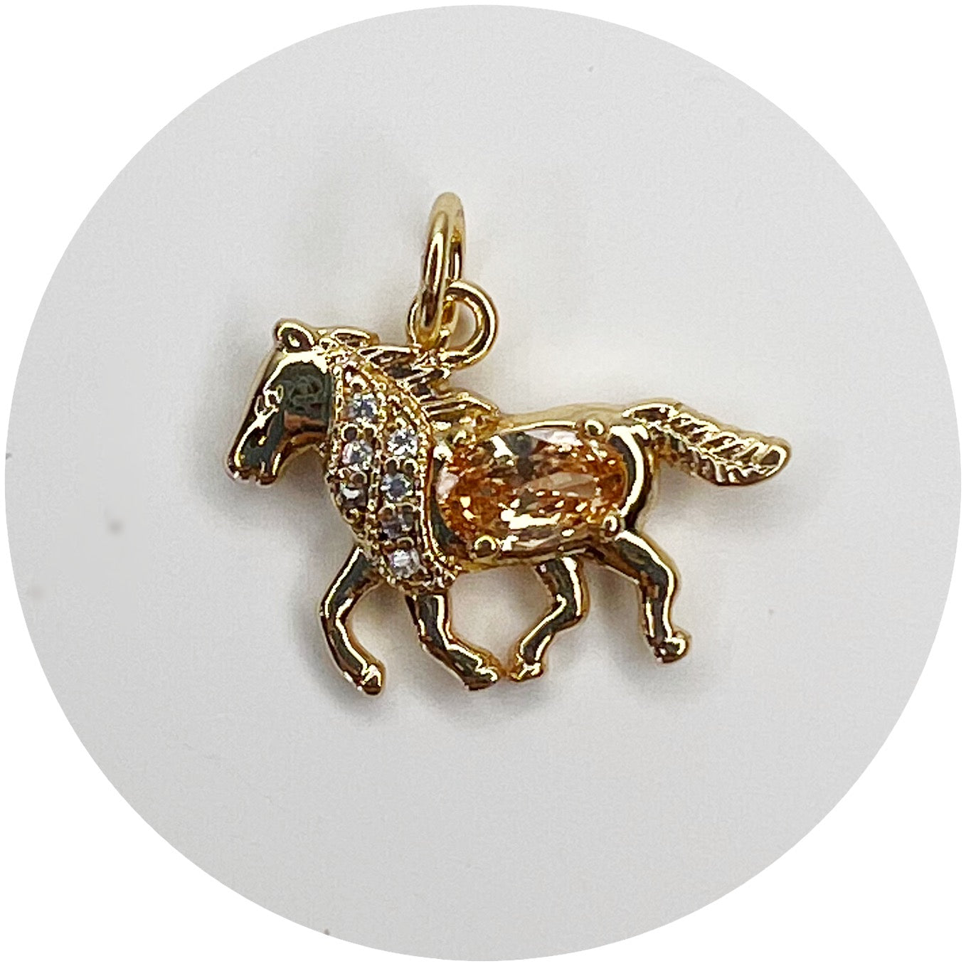 Gold Pavé Horse Pendant