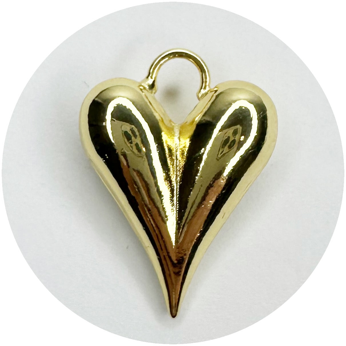 Gold Puff Heart Pendant