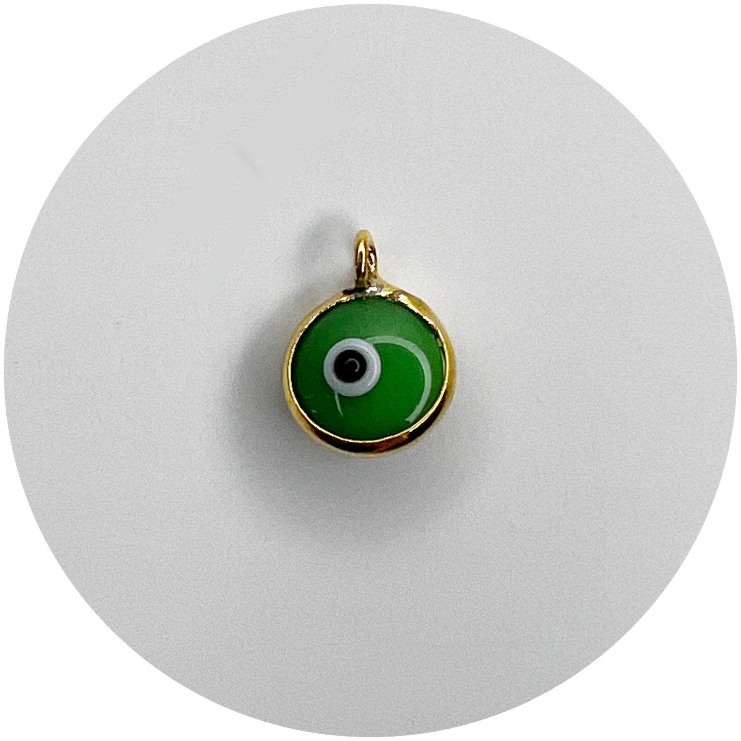 Green Glass Evil Eye Pendant