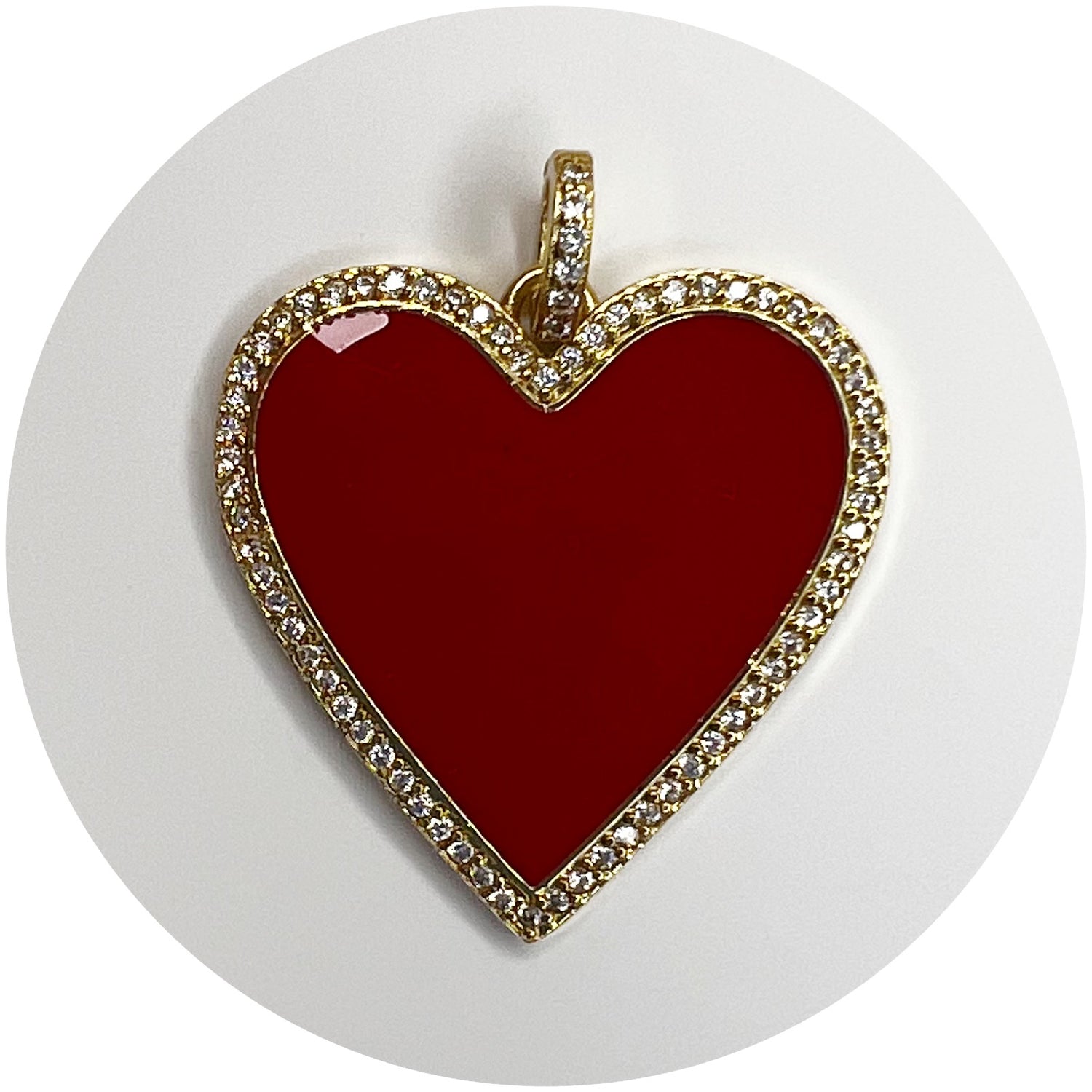 Red Enamel Heart Pendant