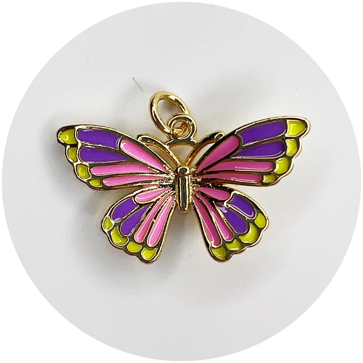 Enamel Purple/Pink Butterfly Pendant