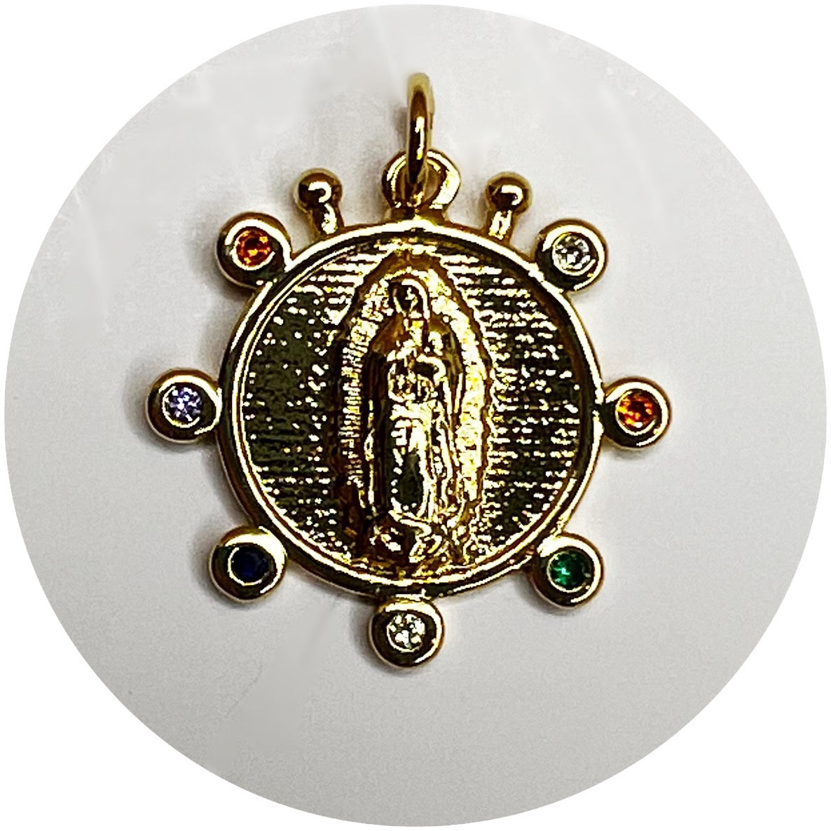 Rainbow Blessed Mother Medallion