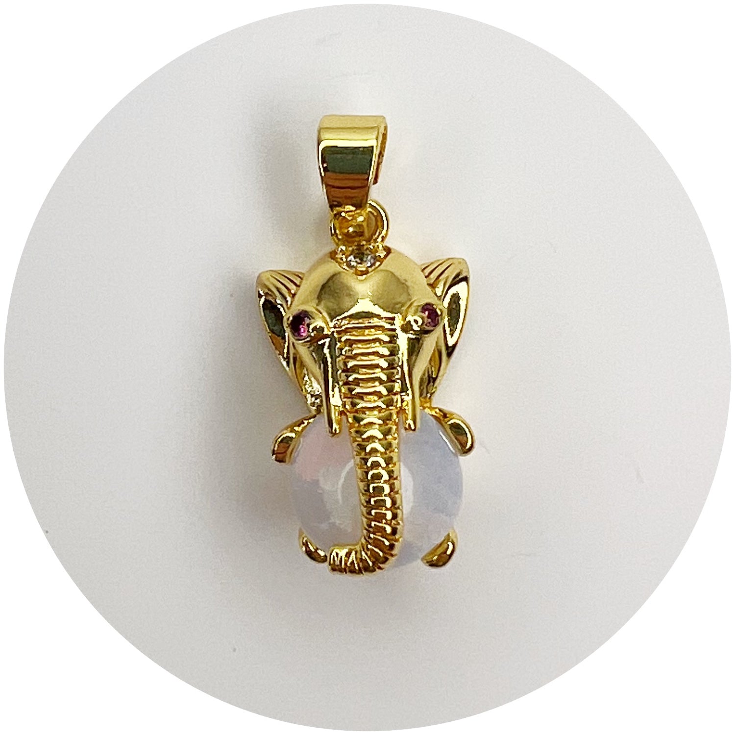 Gold Pavé Elephant Pendant