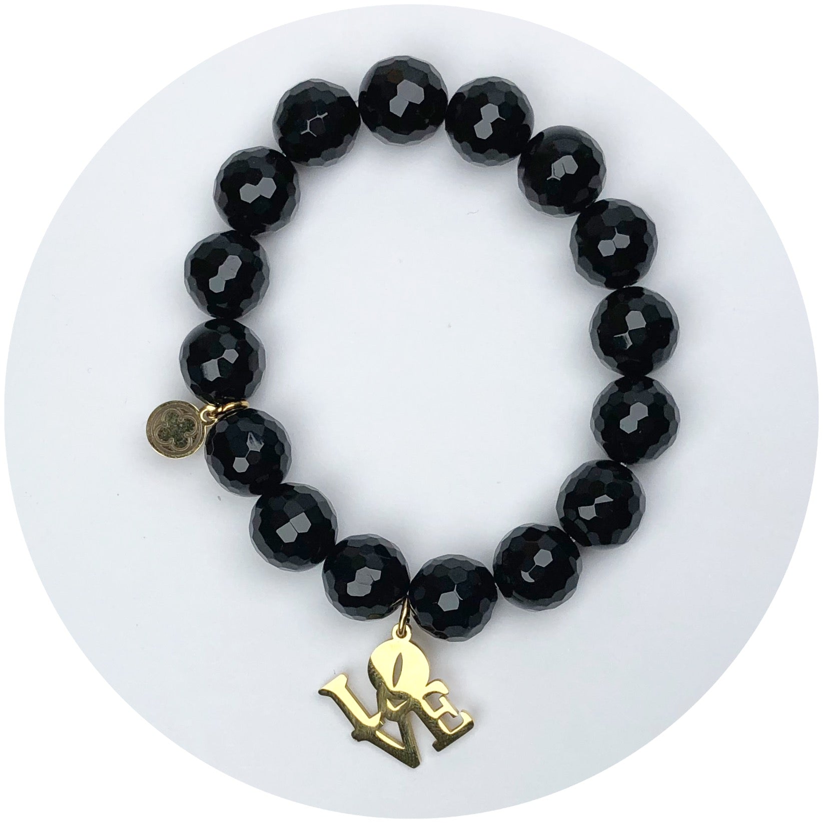 LIMITED EDITION Black Onyx with  Square Love Pendant