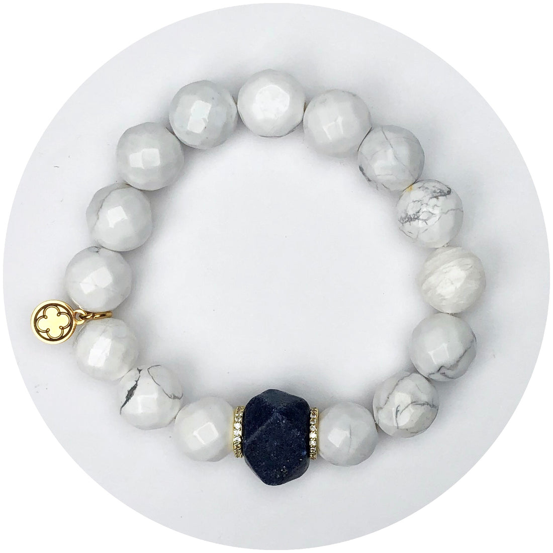 Blanche Agate with Dark Denim Nugget Accent