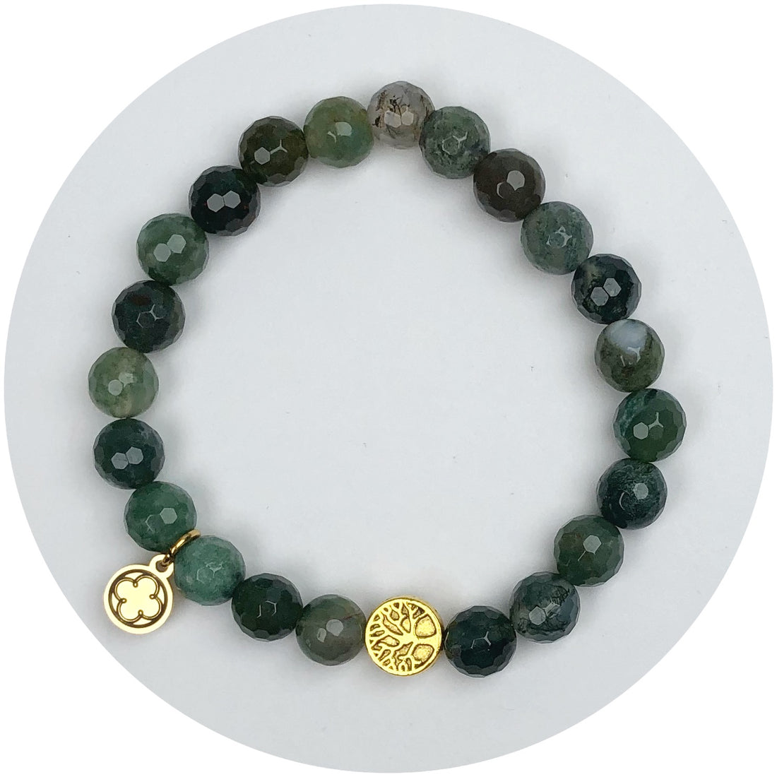 Evermoss Agate with Tree of Life Spacer - Oriana Lamarca LLC