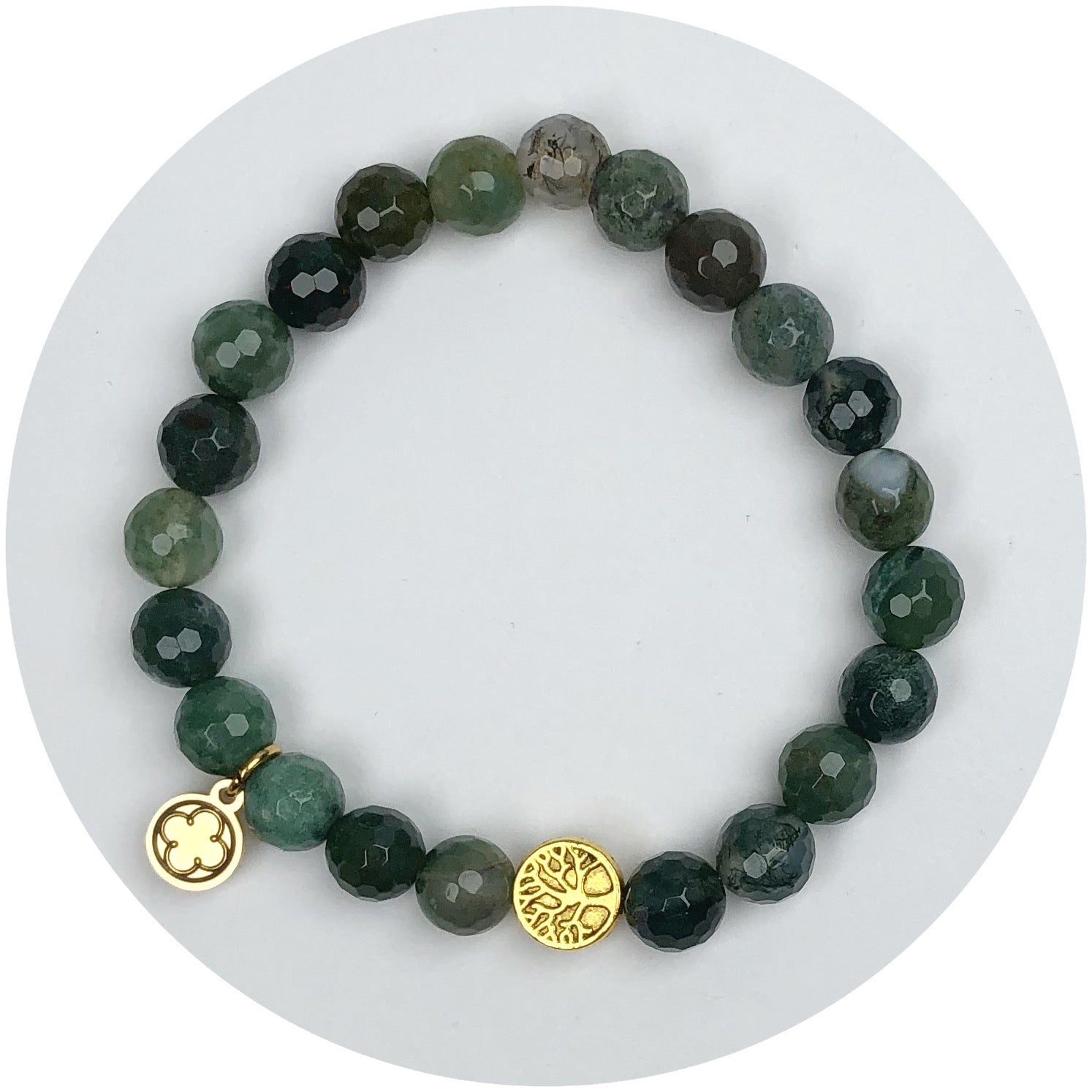 Evermoss Agate with Tree of Life Spacer - Oriana Lamarca LLC