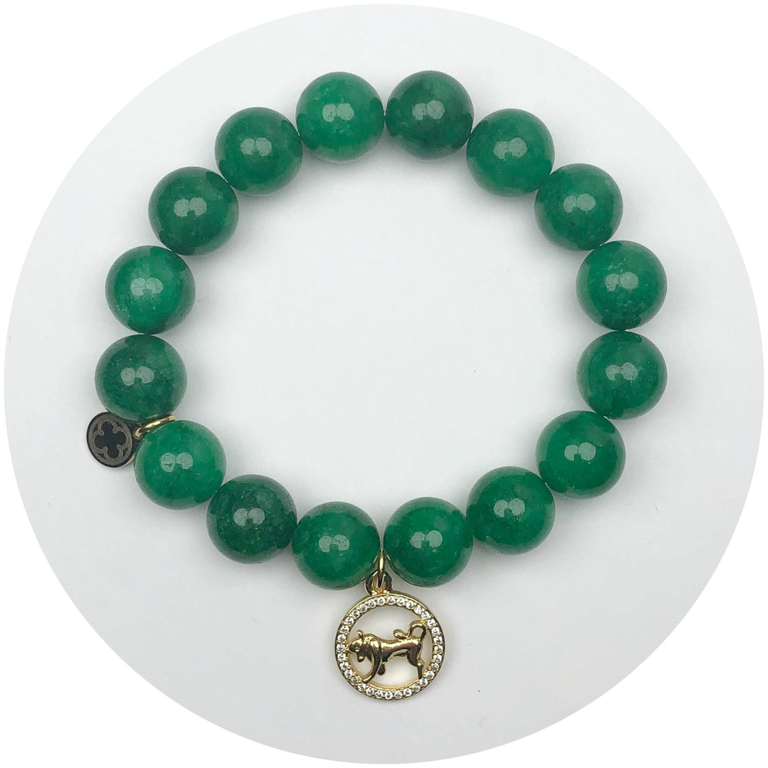Emerald Jade with Taurus Zodiac Pendant