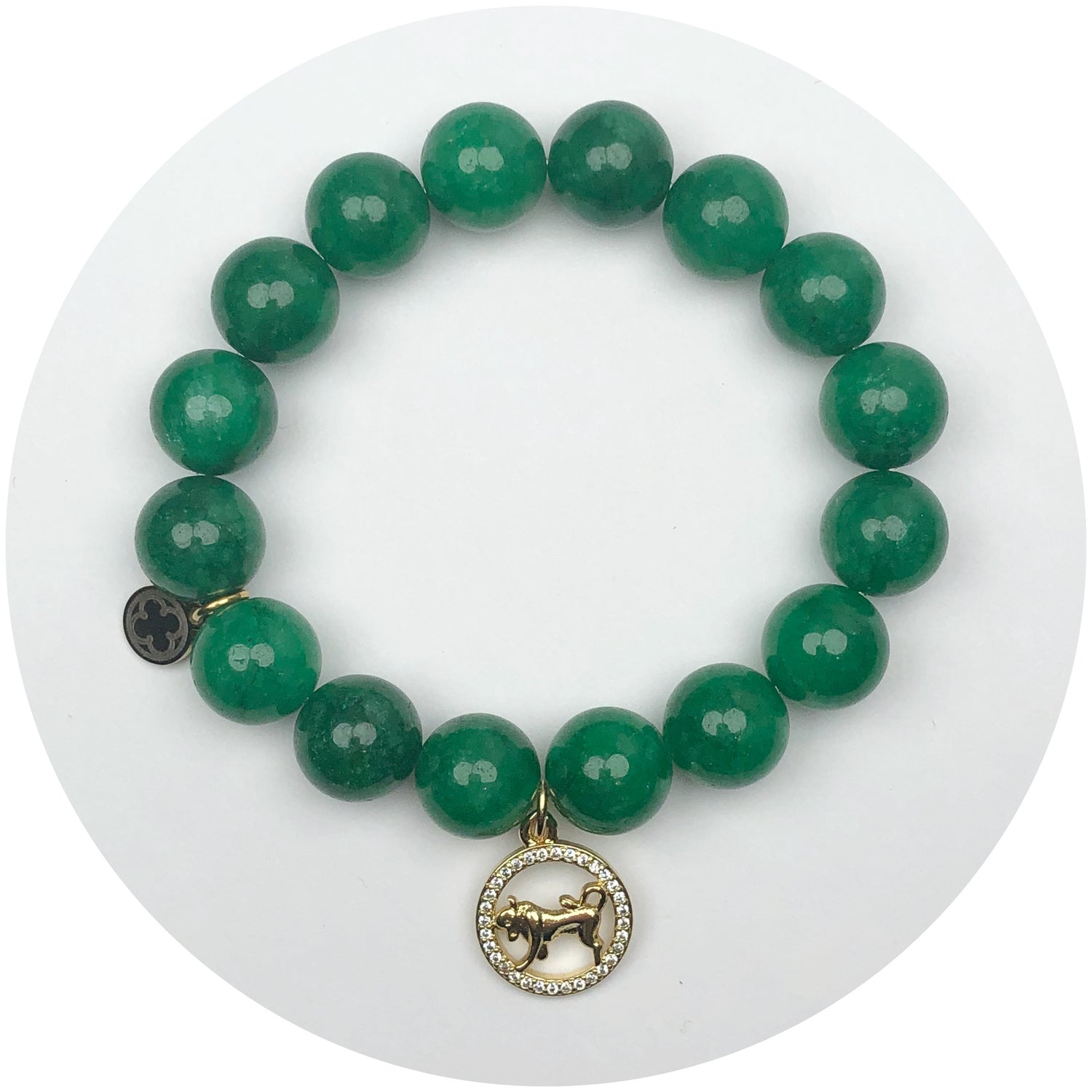 Emerald Jade with Taurus Zodiac Pendant