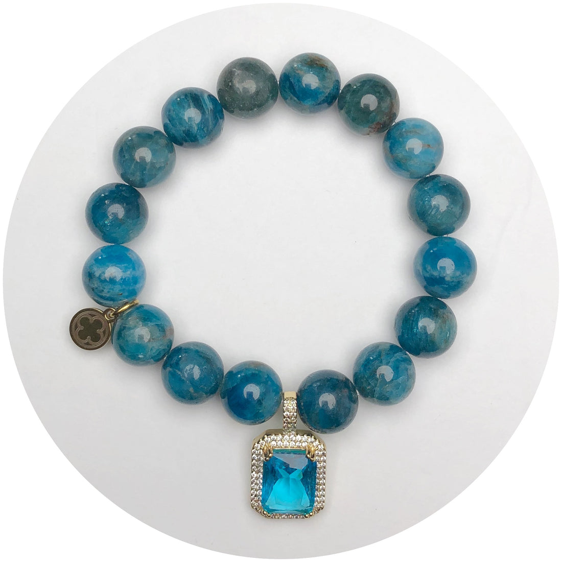 Blue Apatite with Pavé Blue Topaz Hidden Gem