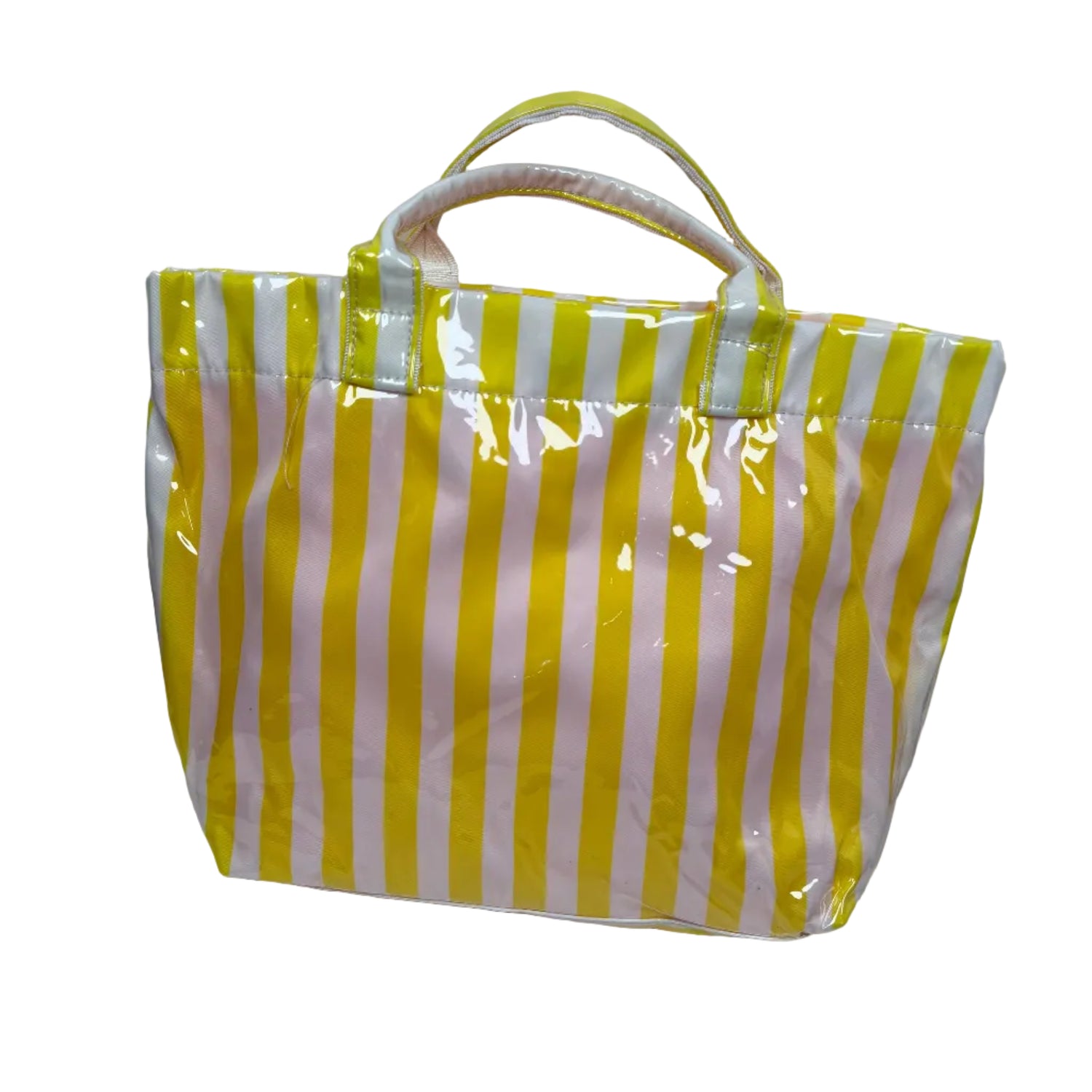 Ciao Bella Yellow/White Striped Waterproof Tote
