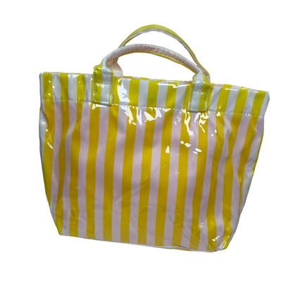 Ciao Bella Yellow/White Striped Waterproof Tote