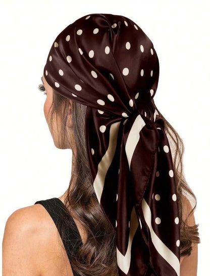 Brown Polka Dot Medium Foulard