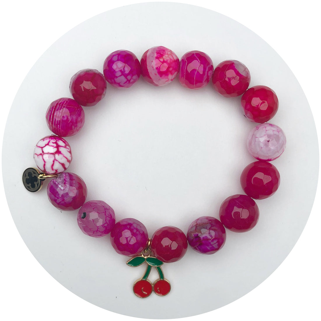 Party Fuschia Jasper with Cherry Pendant