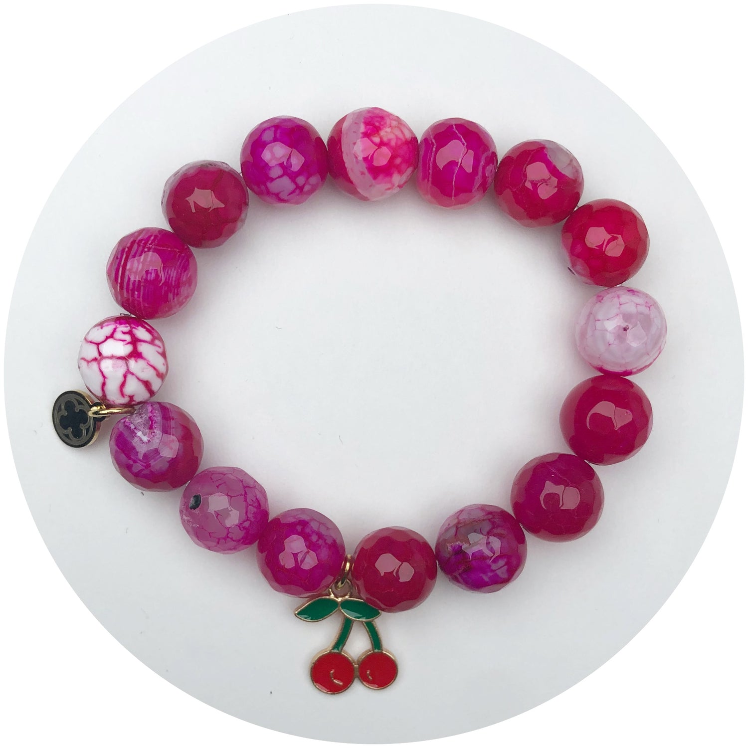 Party Fuschia Jasper with Cherry Pendant