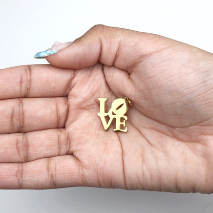Gold Square Love Pendant