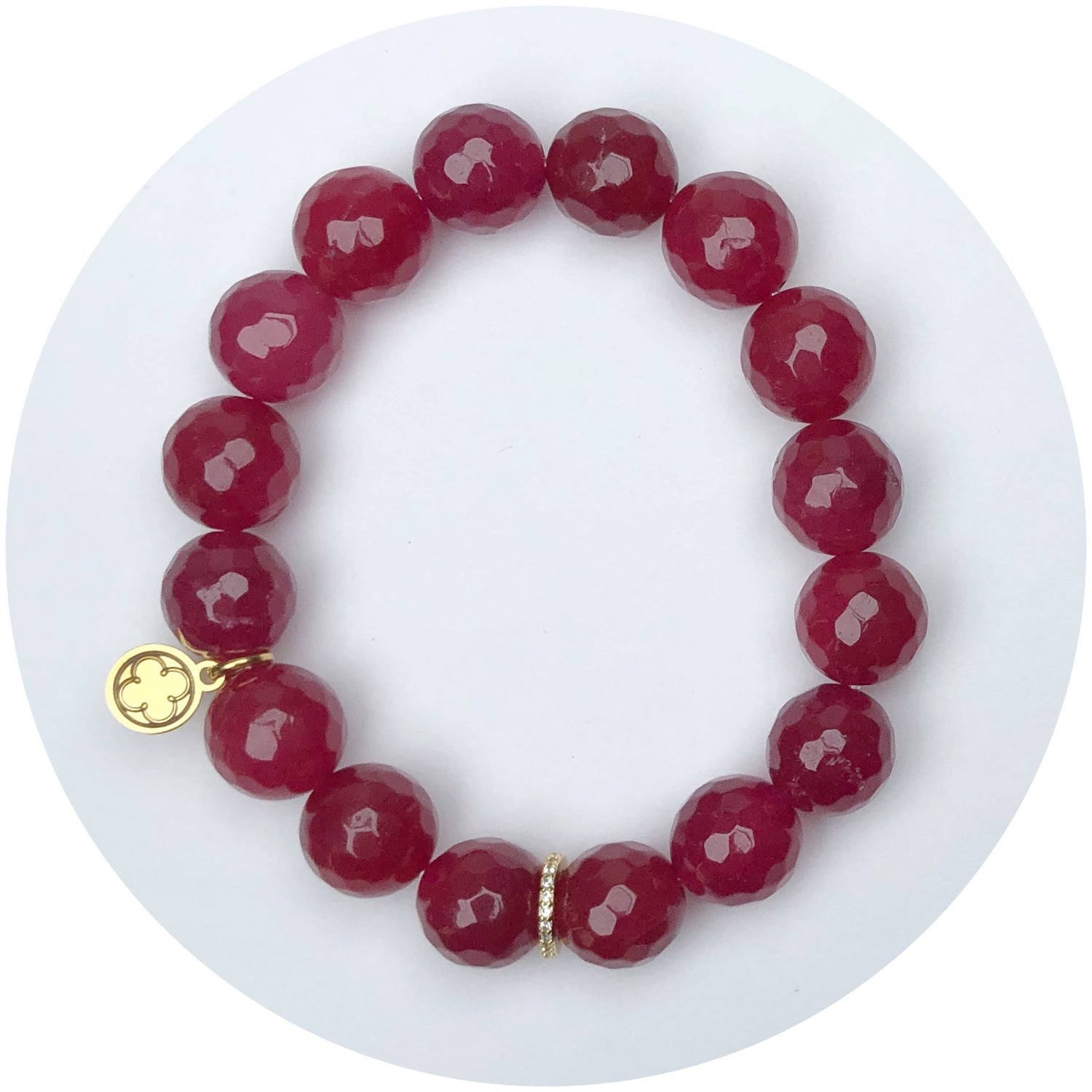 Rosewood Jade with Pavé Gold Spacer