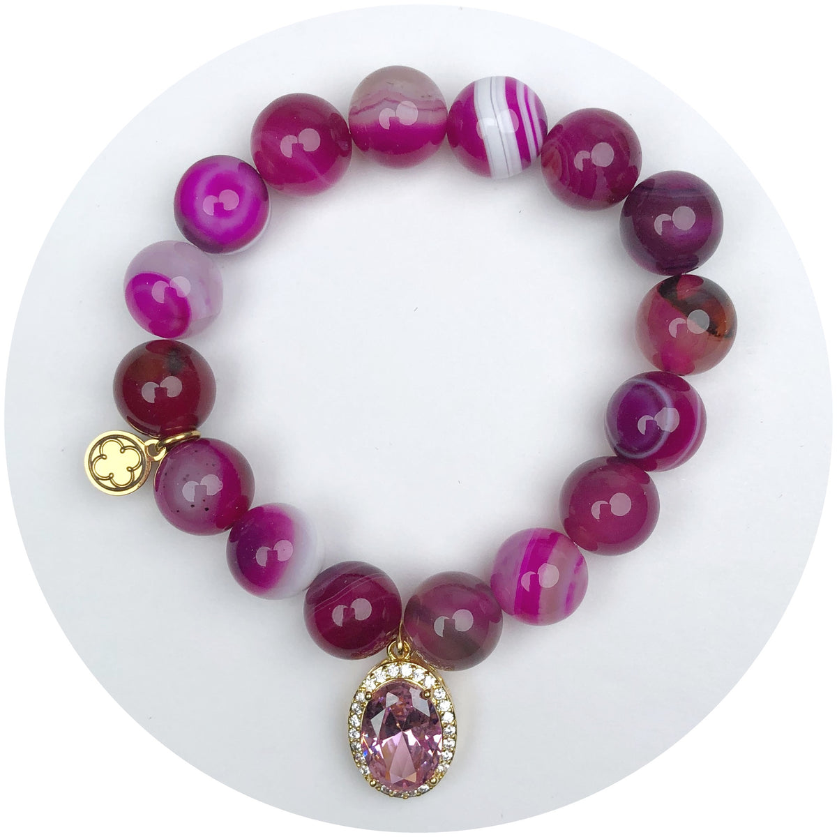 Berry Hibiscus Jade with Rose Gem Pendant
