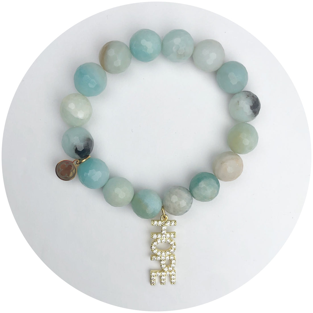 Amazonite &quot;I AM ALS&quot; with Pavé HOPE Pendant