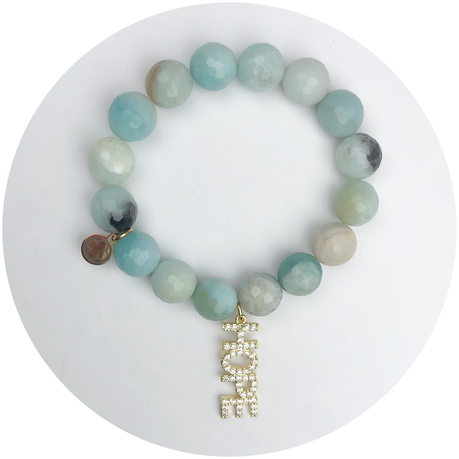Amazonite &quot;I AM ALS&quot; with Pavé HOPE Pendant