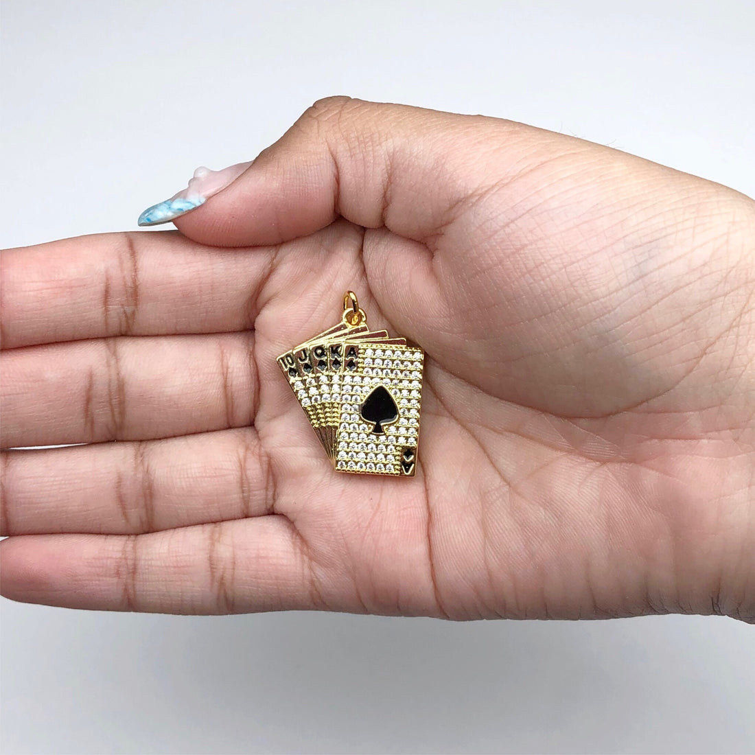 Pavé Poker Cards Pendant