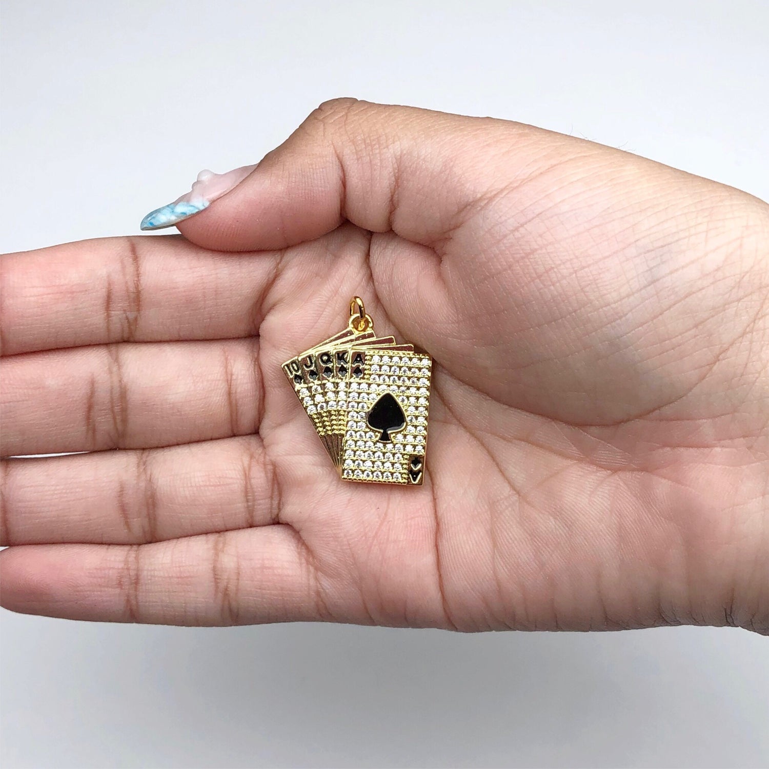 Pavé Poker Cards Pendant