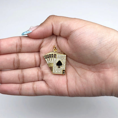 Pavé Poker Cards Pendant
