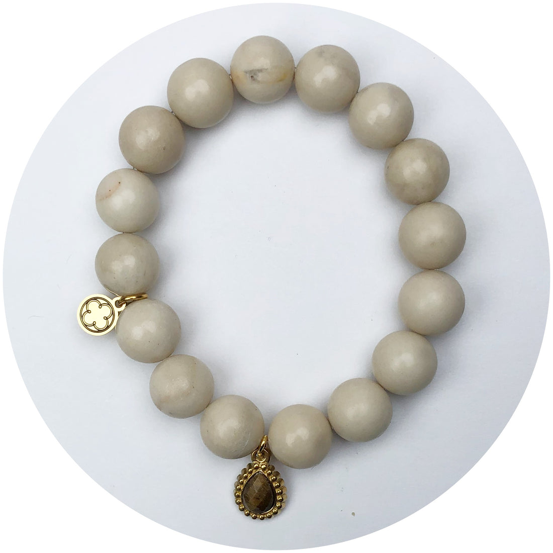 Cinnamon Jade with Tiger Eye Teardrop Pendant