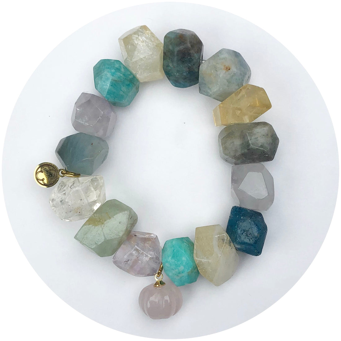 Ethereal Garden Nugget with Rose Quartz Pumpkin Pendant