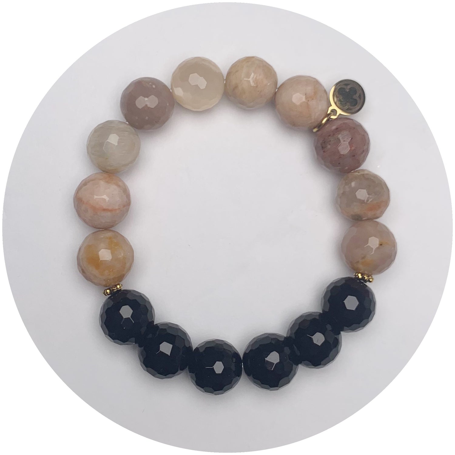 Gleaming Riverstone and Midnight Jade wtih Mini Gold Daisies