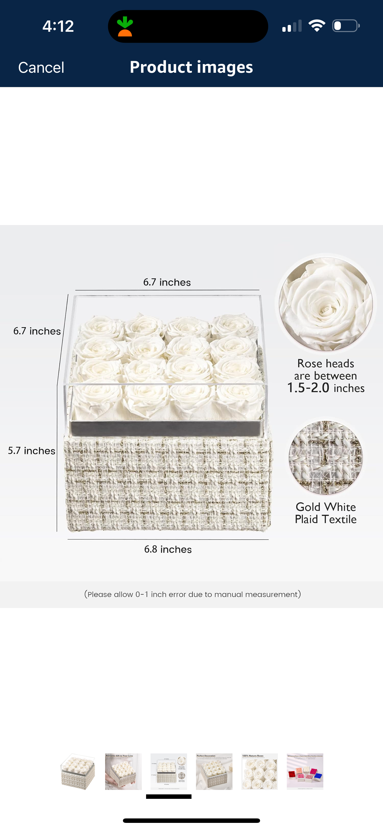 Forever White Roses with White Tweed Flower Box