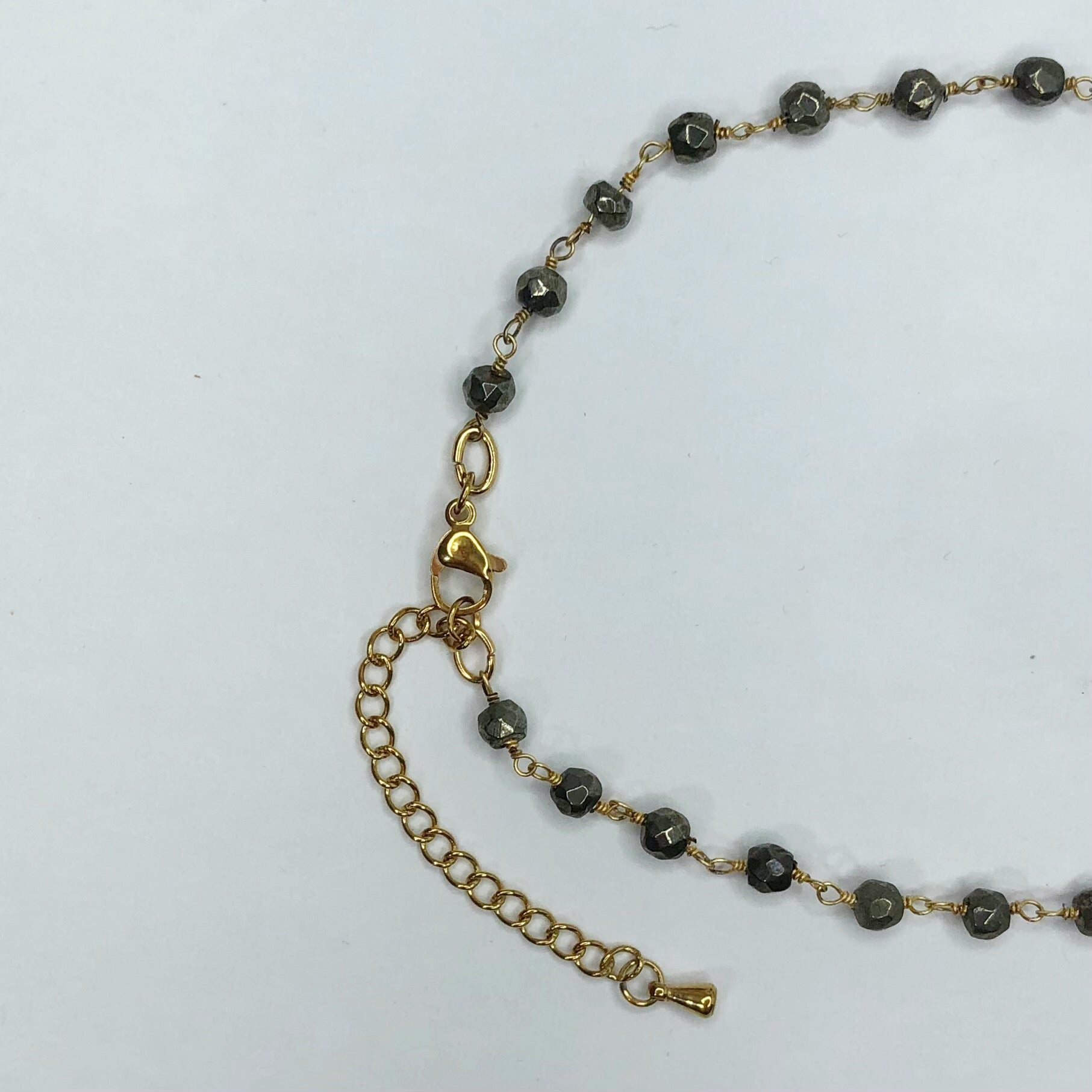 Pyrite Beaded Rosary Necklace