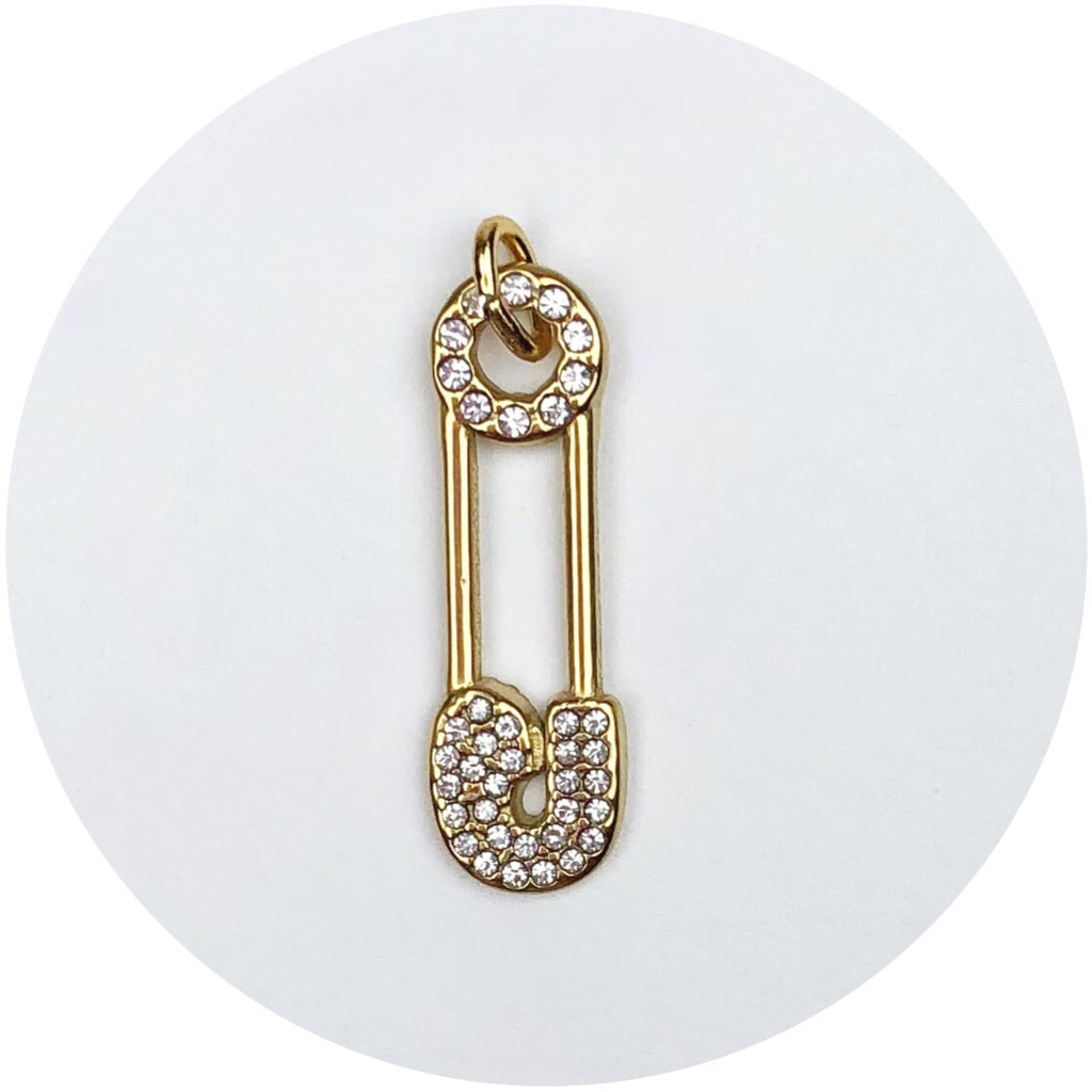 Pavé Safety Pin Pendant