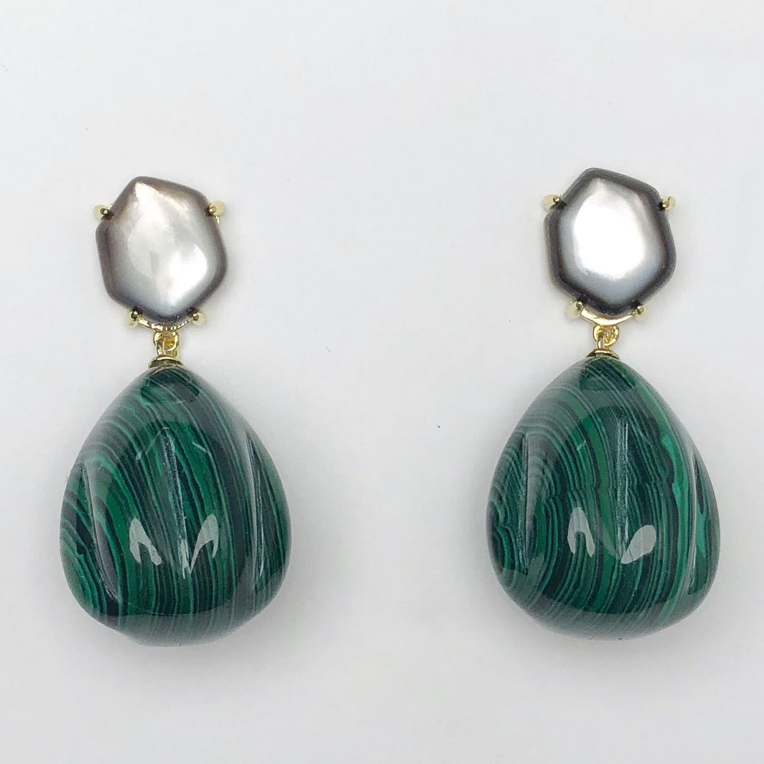 Malachite  Teardrop Earrings