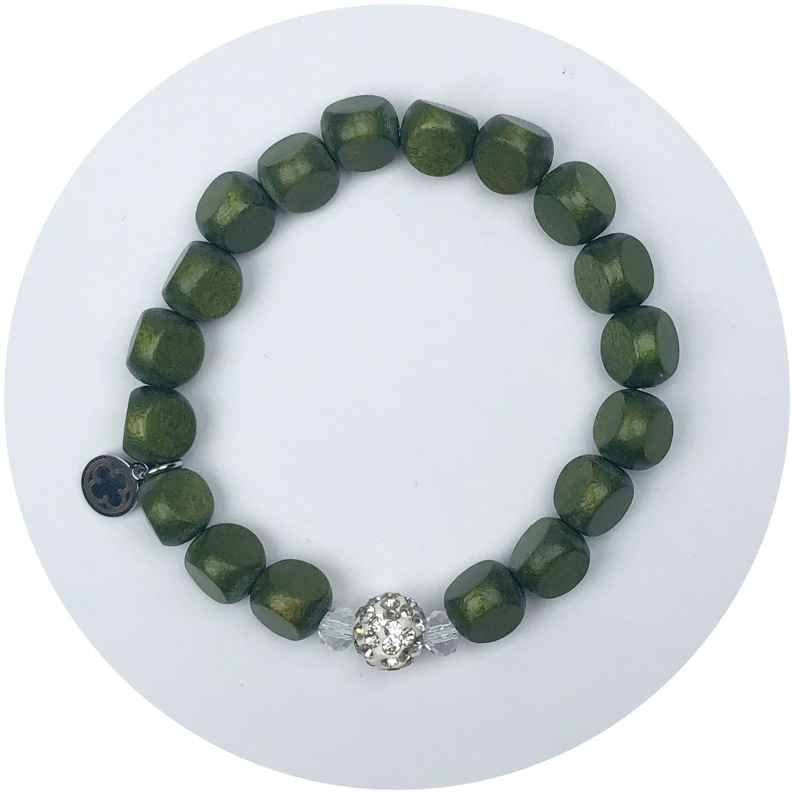 Matcha Wood with White Pavé Accent