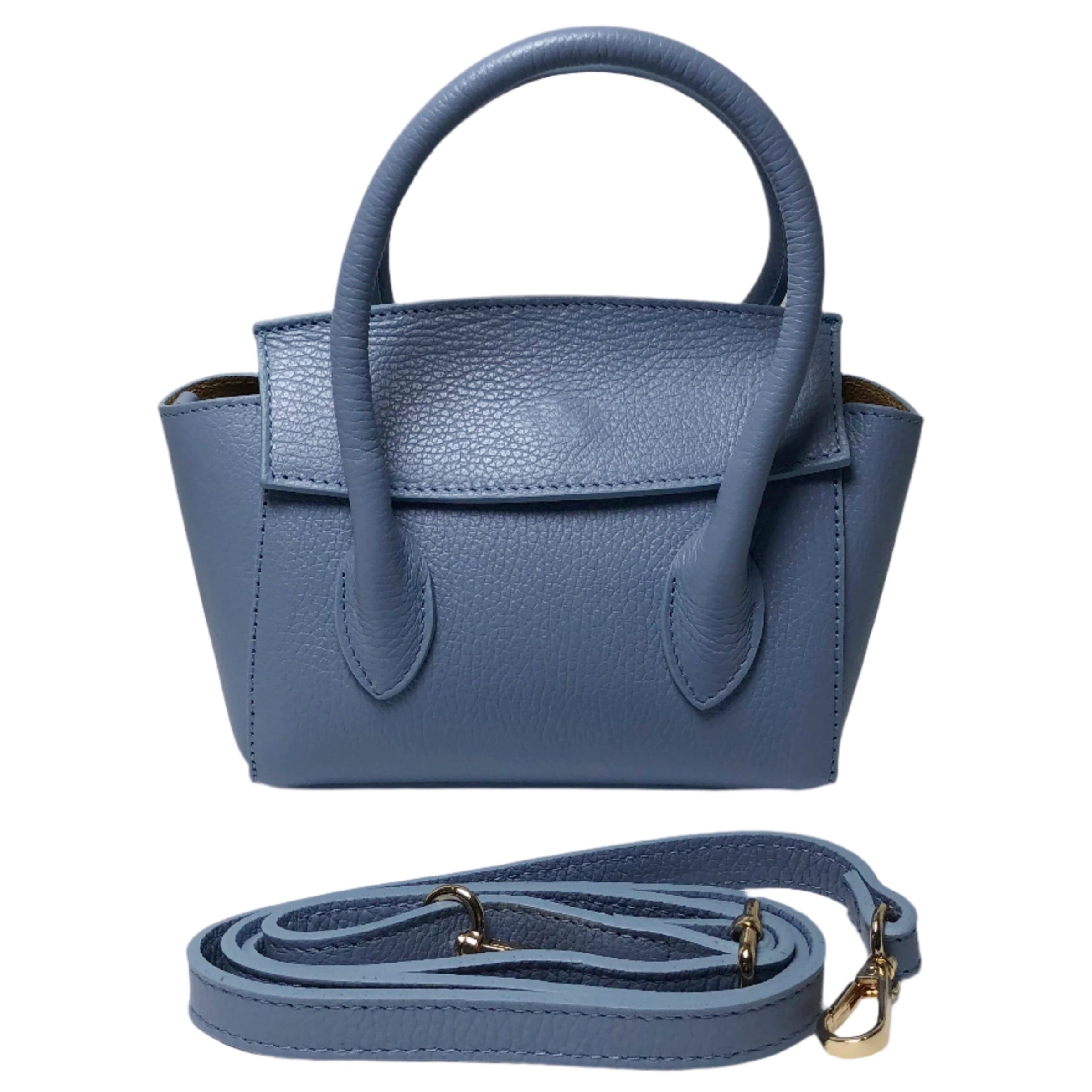 Martina Denim Blue Leather Handbag