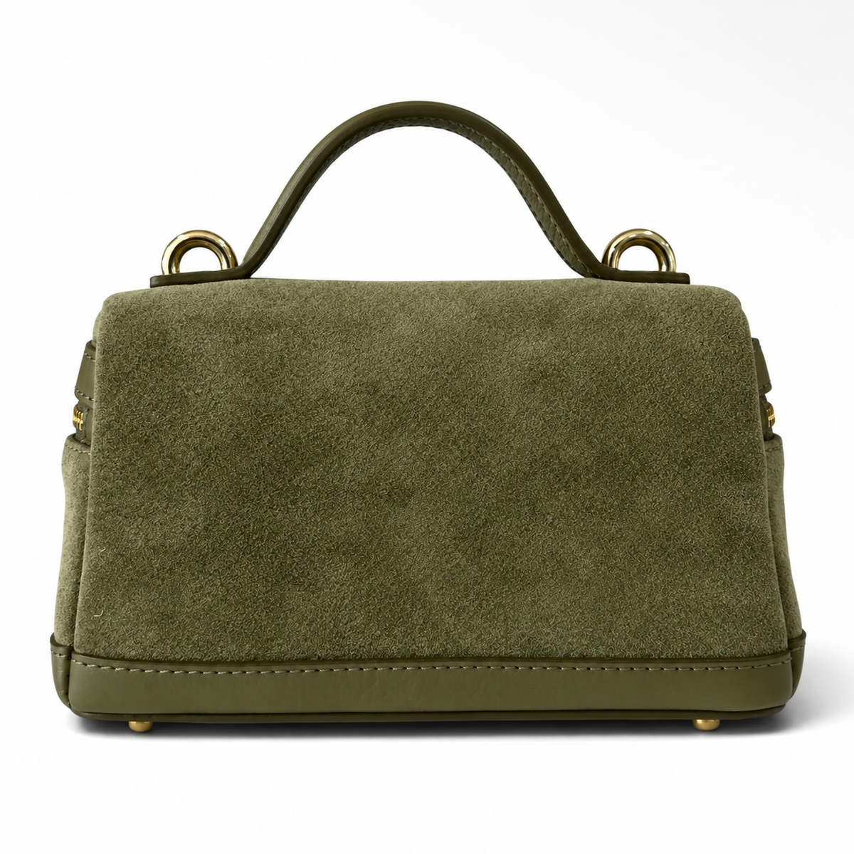 Frankie Olive Green Suede Handbag