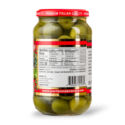 Sicilian Castelvetrano Whole Olives Glass Jar - 12 oz - Oriana Lamarca LLC