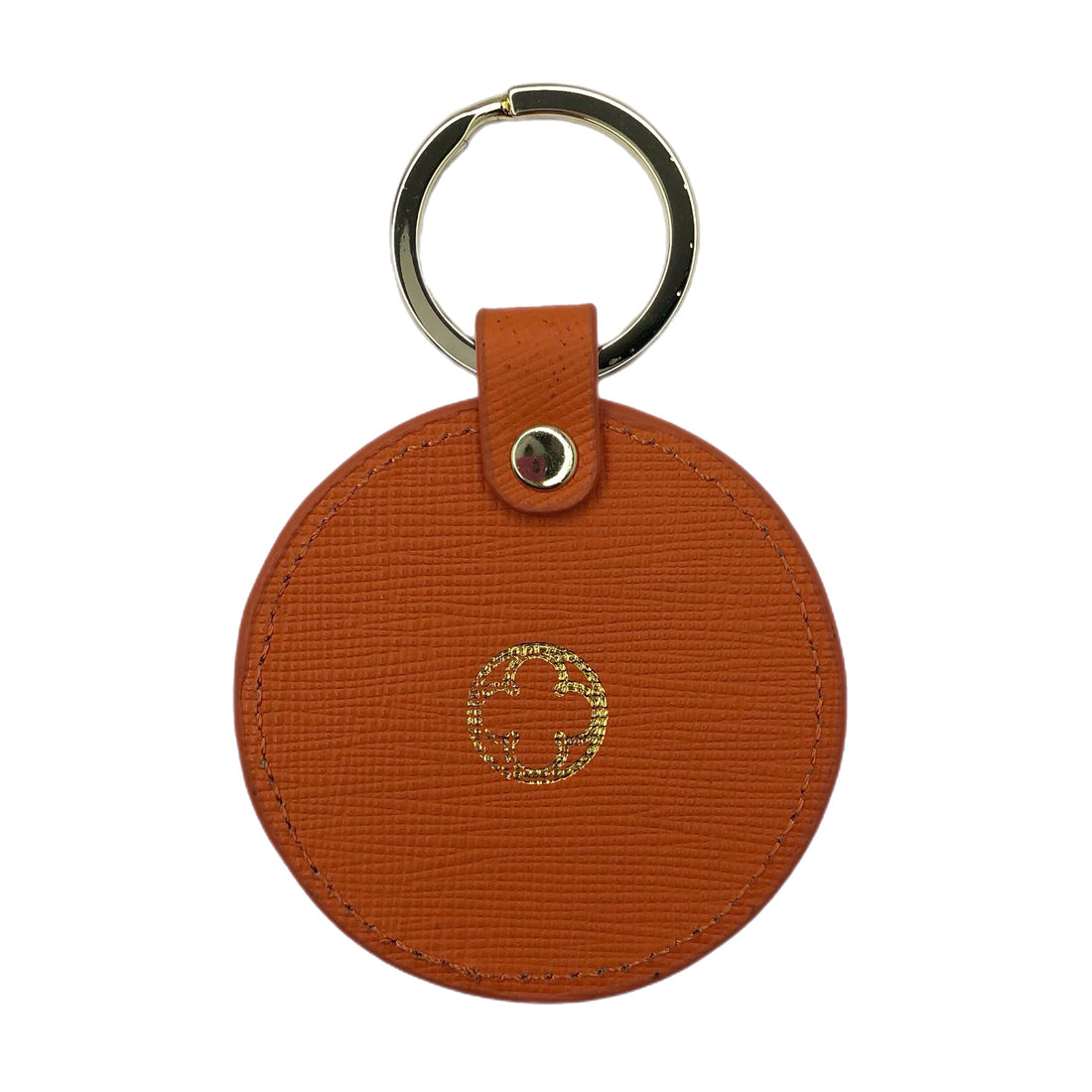 Orange Leather Key Chain