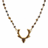 Tiger Eye Gemstone Chips Necklace with Reindeer Pendant studio photo