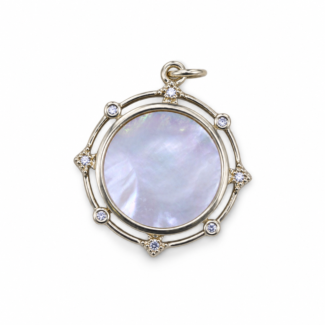 Mother of Pearl Round Halo Pendant - Oriana LaMarca Designs