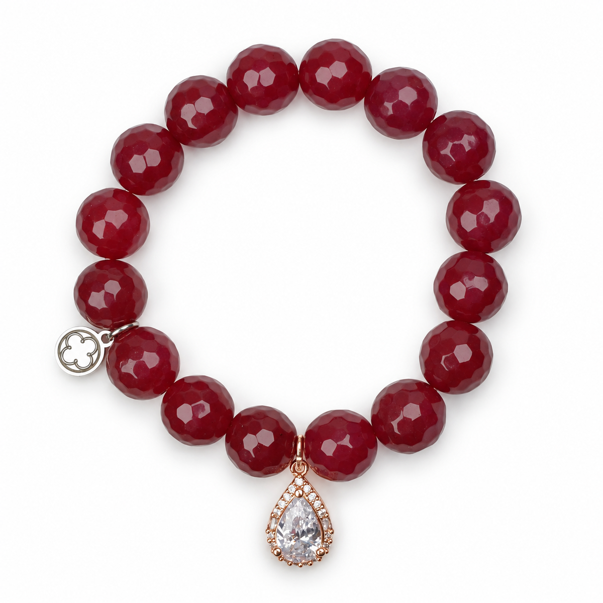 Marsala Jade with Pavé Rose Gold Teardrop - Oriana LaMarca Designs