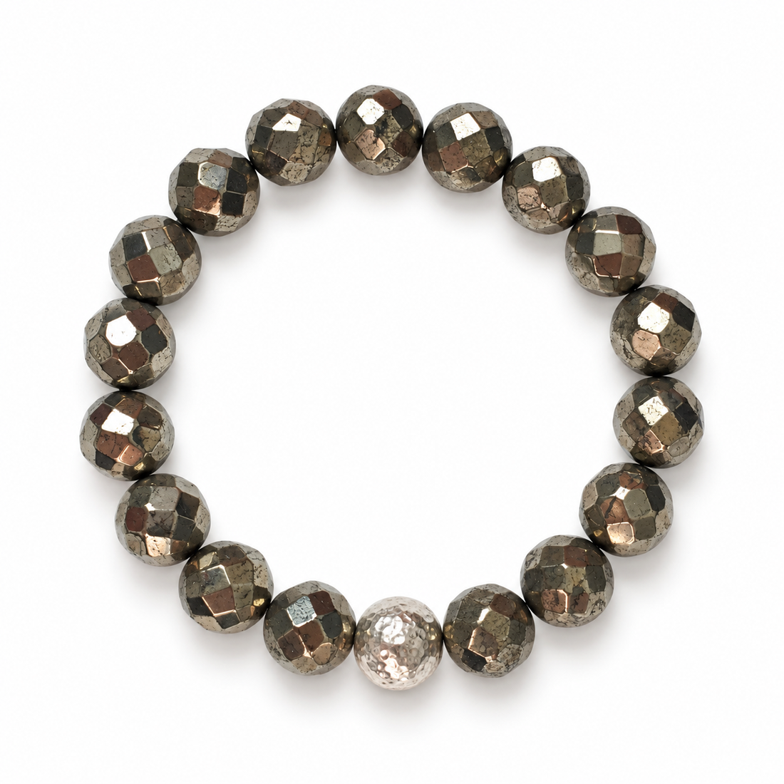 Pyrite with Hammered Sterling Silver Accent - Oriana LaMarca Designs