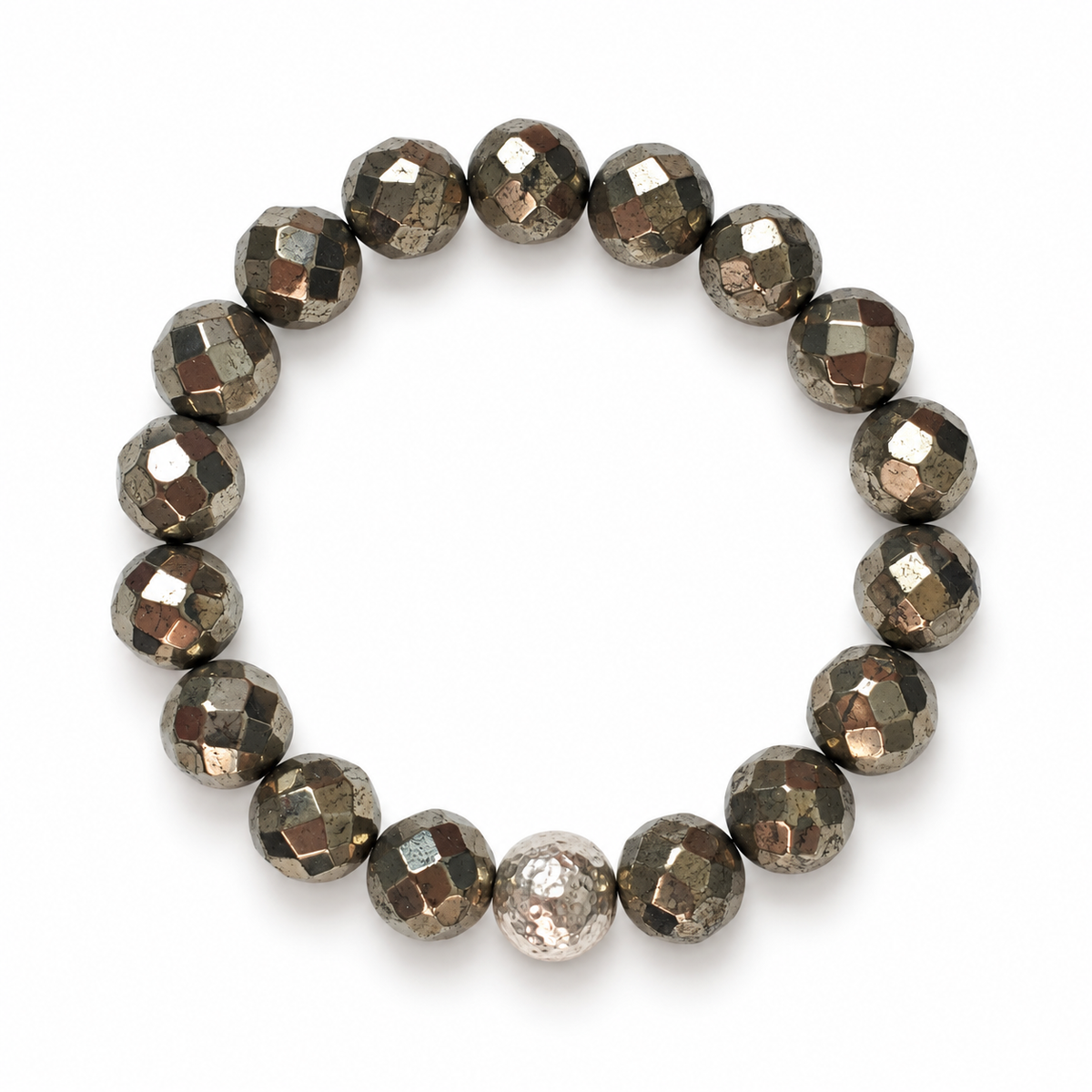 Pyrite with Hammered Sterling Silver Accent - Oriana LaMarca Designs